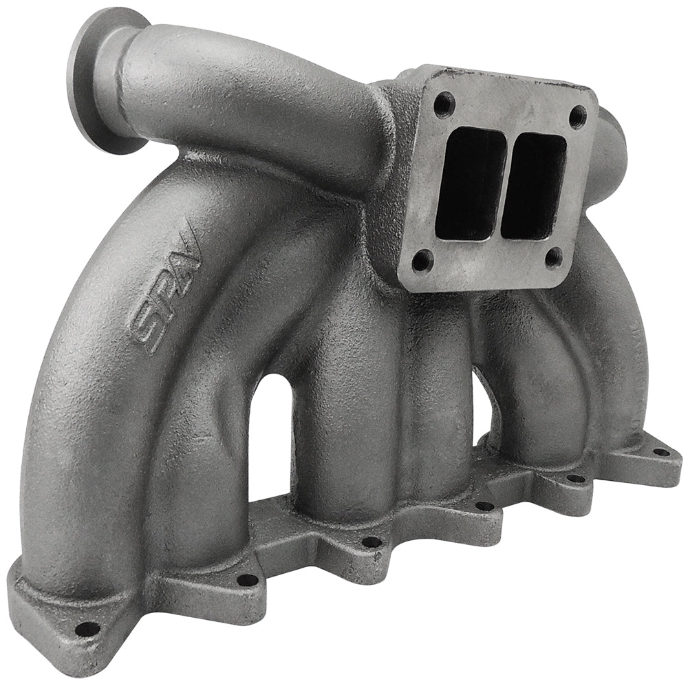 SPA Turbo VW VR6 12V Twin scroll T4 top mount turbo manifold - Dual V-band Wastegates