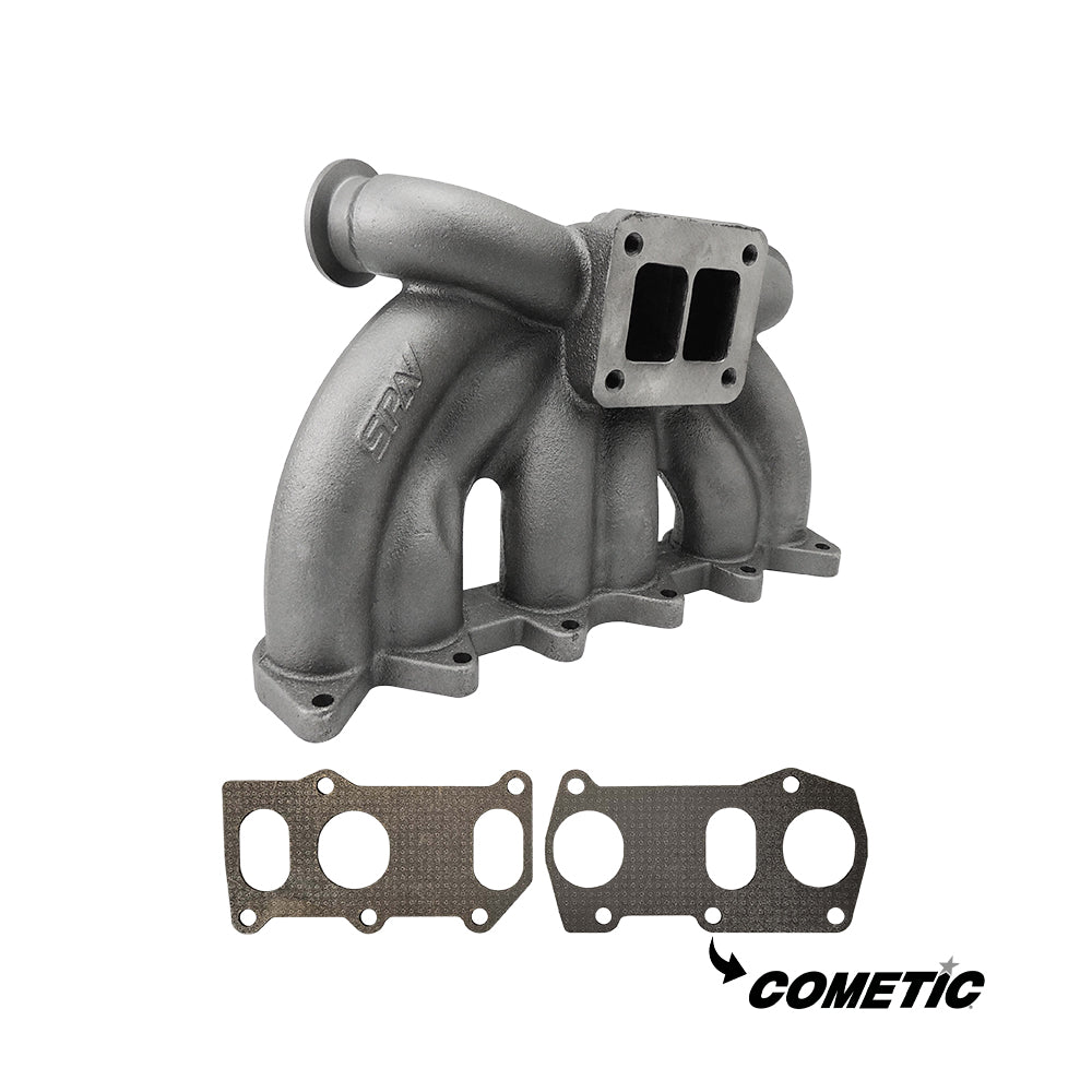 SPA Turbo VW VR6 12V Twin scroll T4 top mount turbo manifold - Dual V-band Wastegates + COMETIC EXHAUST MANIFOLD GASKET