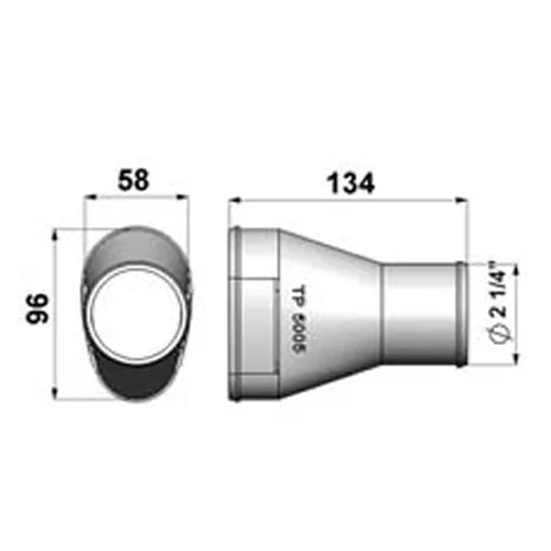 SPA Turbo VW K-Jetronic Oval to 2,25"round power ITB cap