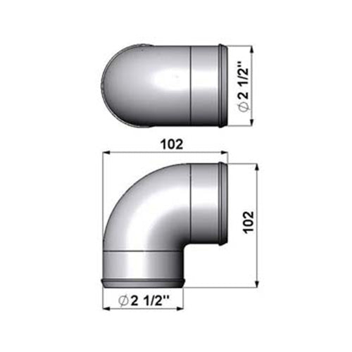 SPA Turbo 2.5” tight radius 90° elbow intake pipe
