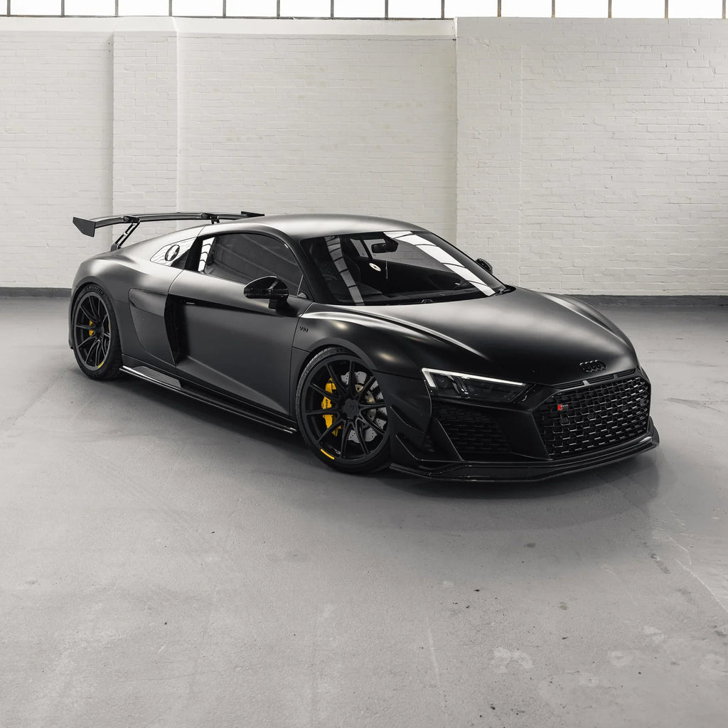 Moded Audi R8 TRE Audi R8 4S Facelift LCI Pre-Preg Carbon Fibre Front Bumper Canards ...