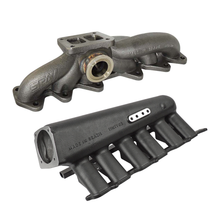 Load image into Gallery viewer, SPA Turbo Toyota / Lexus 2JZ-GTE T4 High Performance Twin Scroll Turbo Manifold + intake manifold - 12 Injectors - Black