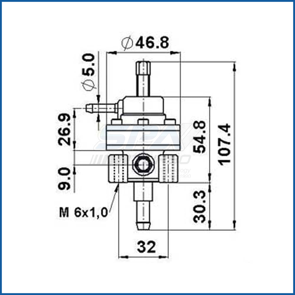 SPA Turbo BMW E30-E28-E23 / Porsche 924-944 / Volvo in rail fuel pressure regulator FPR