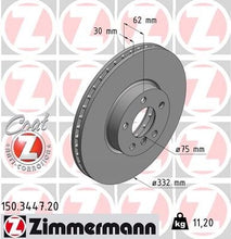 Load image into Gallery viewer, BMW Disc Brake Front Rotor - Zimmerman Z Coat - 34116886478