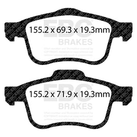 EBC 13+ Fiat 500L 1.4 Turbo Ultimax2 Front Brake Pads
