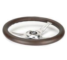 Load image into Gallery viewer, NRG Classic Wood Grain Wheel - 350mm 3 Chrome Silver Spokes Oak Color Wood