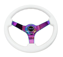 Load image into Gallery viewer, NRG Reinforced Steering Wheel (350mm) Dark Wood Grain - 3in Deep - Black 3-Spoke Center