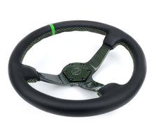 Load image into Gallery viewer, NRG Reinforced Steering Wheel (350mm) Green Carbon Fiber Center - Green Stitching &amp; Center Mark