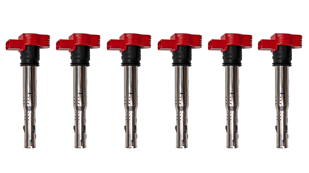 APR Red Ignition Coil Set of 6 - Audi B8/B8.5 S4, S5, Q5, SQ5, C7 A6, A7, D4 A8 EA837 3.0T