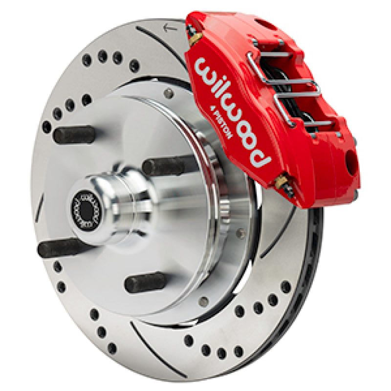 Wilwood 70-72 Porsche 914 Front Powerlite Brake Kit Drilled & Slotted - Red