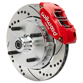 Wilwood 70-72 Porsche 914 Front Powerlite Brake Kit Drilled & Slotted - Red