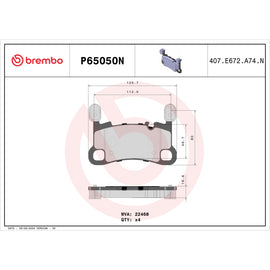 Brembo 20-21 Porsche 911/Panamera/Cayman/718 Cayman/718 Spyder Rear NAO Brake Pad