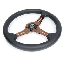 Load image into Gallery viewer, NRG Light Weight Gaming Steering Wheel - Blitz 350mm 3 Rose Gold Spokes Slits - Leather - No Dish