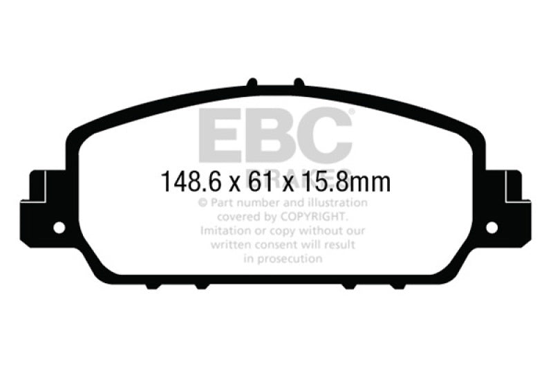 EBC 13+ Honda Accord Coupe 2.4 EX Ultimax2 Front Brake Pads