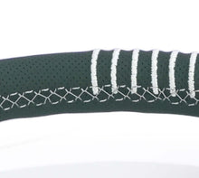 Load image into Gallery viewer, NRG Steering Wheel 1.5in Dish 350mm Black Perforated Leather - Emerald Stitching - Reinforced Spoke