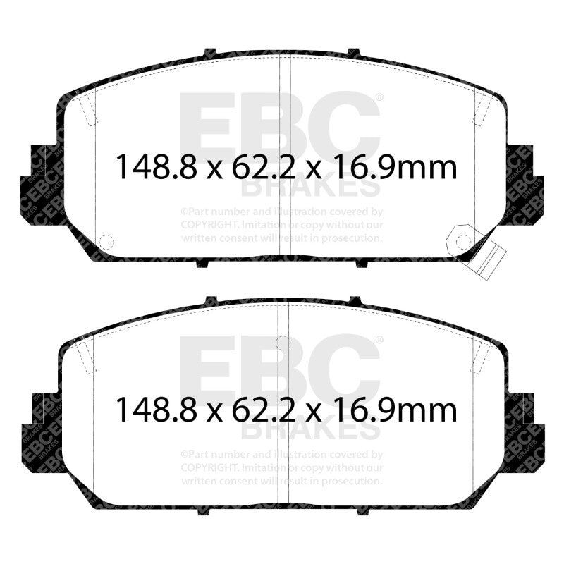 EBC 16+ Acura ILX 2.4 Yellowstuff Front Brake Pads