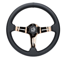 Load image into Gallery viewer, NRG Light Weight Gaming Steering Wheel - Splitz 350mm 3 Rose Gold Spokes Slits - Leather