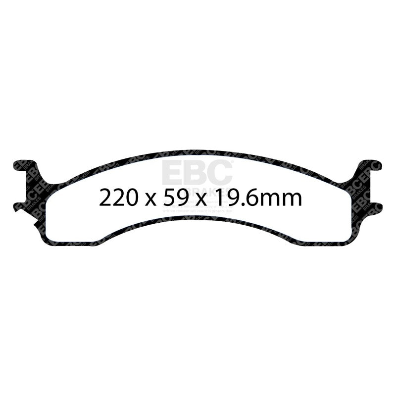 EBC 00-02 Dodge Ram 2500 Pick-up 5.2 2WD (Pad with wear sensor) Ultimax2 Front Brake Pads