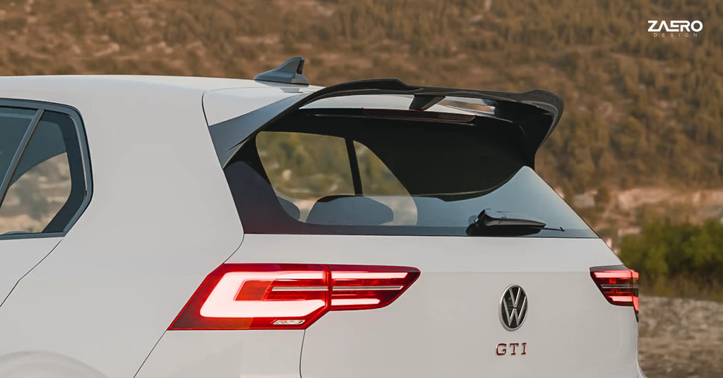Zaero Design VW Golf R & Golf GTI Clubsport Mk8 EVO-1 Gloss Black Rear Spoiler