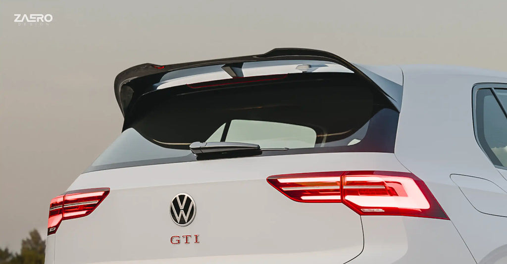 Zaero Design VW Golf R & Golf GTI Clubsport Mk8 EVO-1 Gloss Black Rear Spoiler