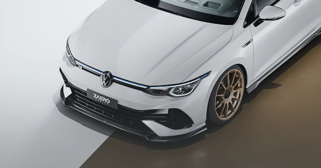 Zaero Design VW Golf R Mk8 EVO-1 Gloss Black Front Splitter