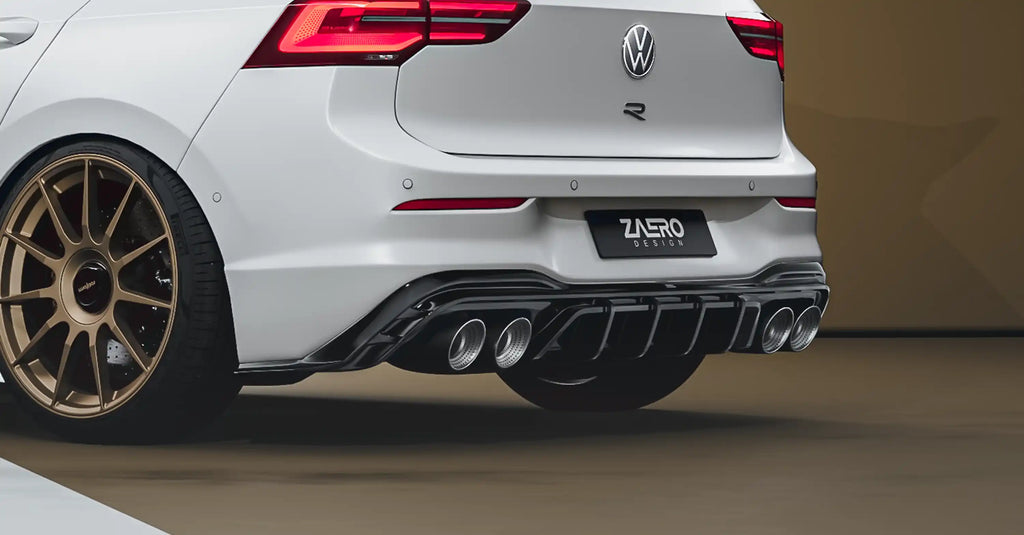 Mk8 Golf R Rear Zaero Design VW Golf R Mk8 EVO-1 Gloss Black Rear Diffuser – New German ...
