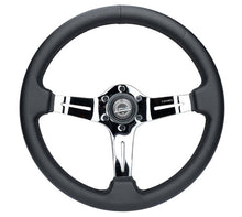 Load image into Gallery viewer, NRG Light Weight Gaming Steering Wheel - Splitz Chrome Silver Spokes Perforated Leather
