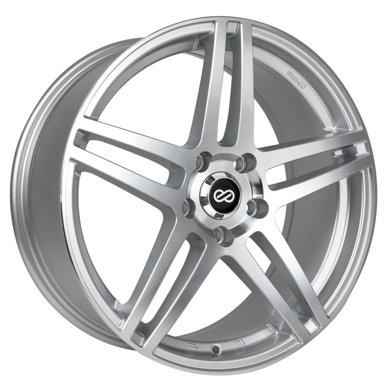 Enkei RSF5 18x8 40mm Offset 5x100 Bolt Pattern 72.6mm Bore Dia Silver Machined Wheel