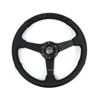 Load image into Gallery viewer, NRG Reinforced Black Perforated Leather Steering Wheel 350mm / 1.5in Deep w/ Goal Digger Blk Stitch