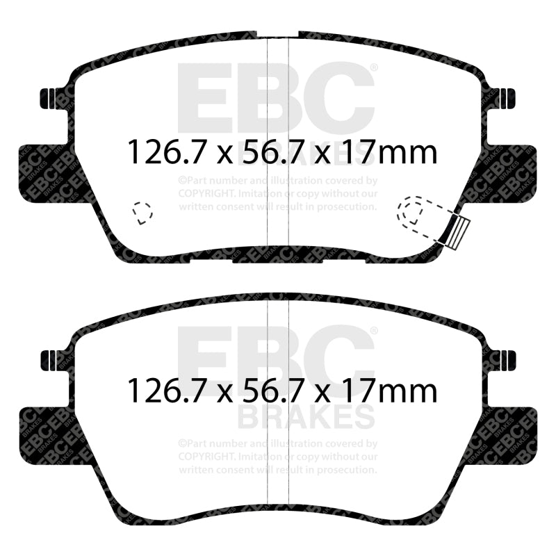 EBC 2016+ Chevrolet Cruze 1.4L Turbo (10.9in Front Rotor) Yellowstuff Front Brake Pads