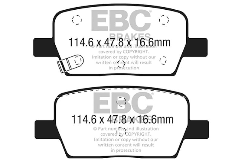 EBC 2016+ Cadillac CT6 2.0L Turbo Greenstuff Rear Brake Pads