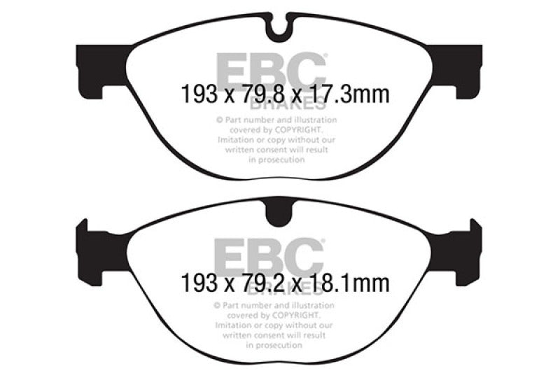 EBC 13+ Jaguar F-Type (Cast Iron Only) 3.0 Supercharged (380) Perf Pkg Redstuff Front Brake Pads