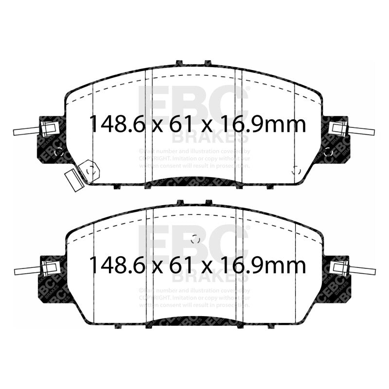 EBC 2016+ Honda Accord LX Sedan 2.4L Greenstuff Front Brake Pads
