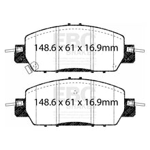 Load image into Gallery viewer, EBC 2016+ Honda Accord LX Sedan 2.4L Greenstuff Front Brake Pads
