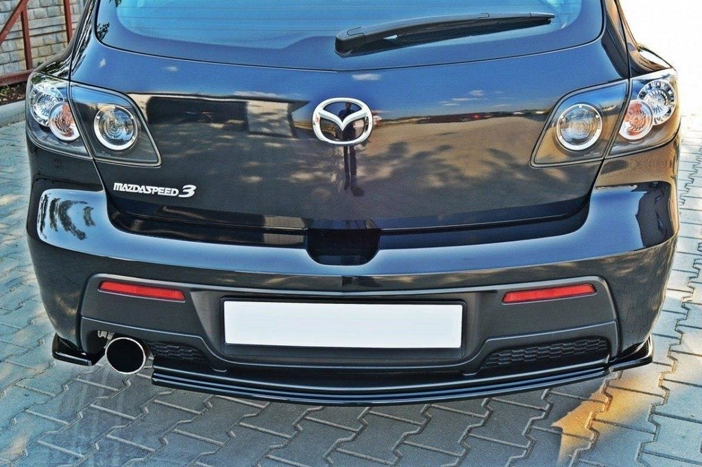 MAXTON DESIGN CENTRAL REAR SPLITTER MAZDA 3 MPS MK1 PREFACE (WITHOUT VERTICAL BARS)