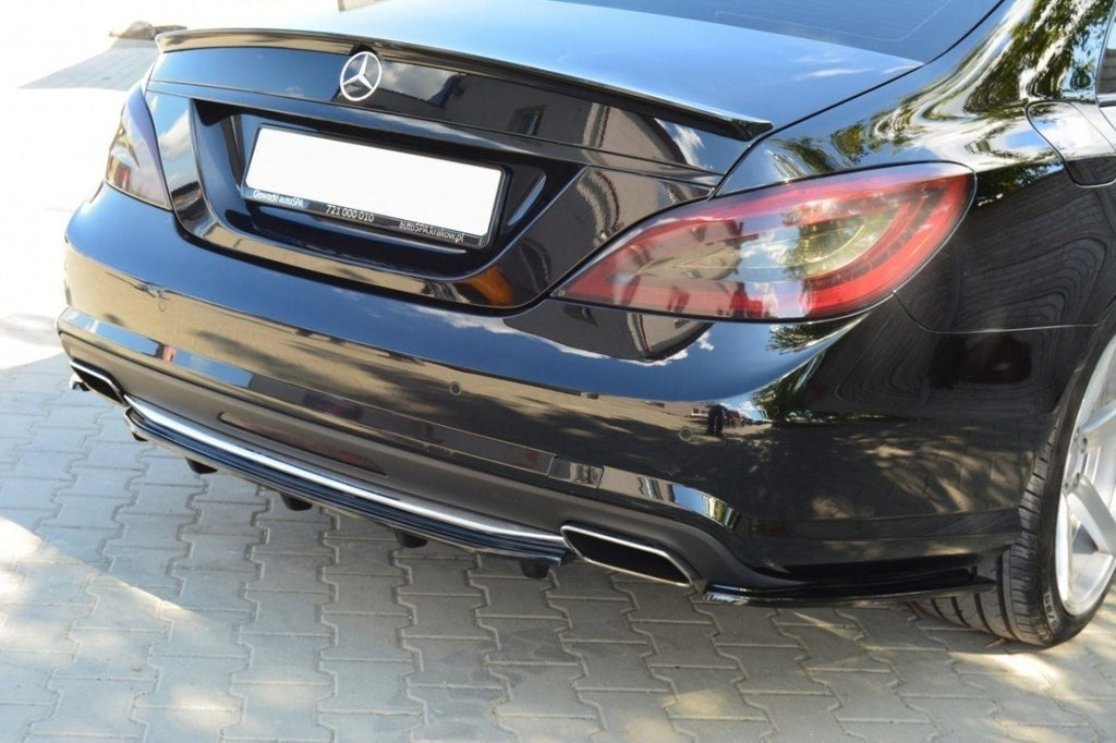 MAXTON DESIGN CENTRAL REAR SPLITTER MERCEDES CLS C218 (WITH A VERTICAL BAR) AMG LINE