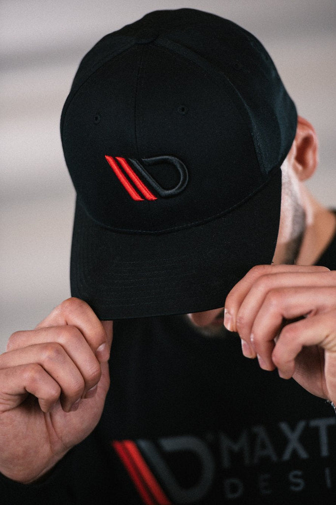 MAXTON DESIGN CAP BLACK/RED LOGO