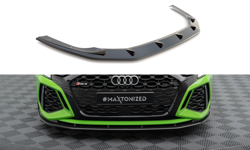 MAXTON DESIGN CARBON FIBER FRONT SPLITTER AUDI RS3 8Y