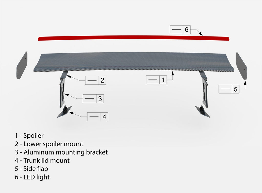 MAXTON DESIGN CARBON FIBER SPOILER +LED LIGHT BMW M2 G87