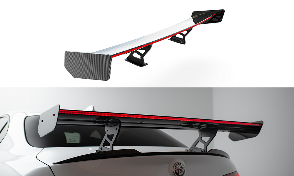 MAXTON DESIGN CARBON SPOILER + LED ALFA ROMEO GIULIA QUADRIFOGLIO