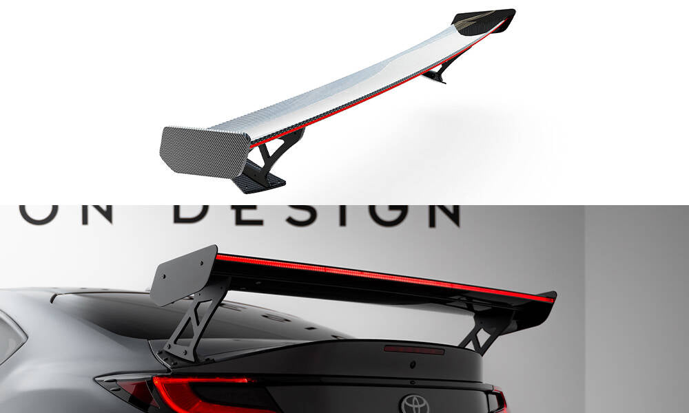 MAXTON DESIGN Carbon Spoiler With External Brackets Uprights + LED Toyota GR86
