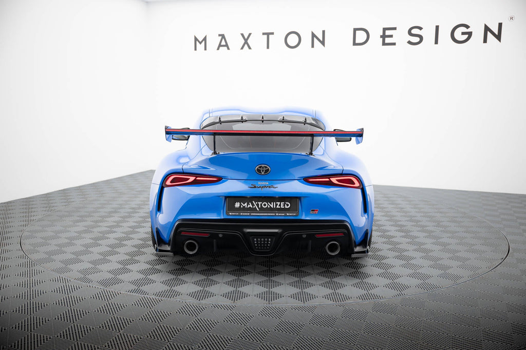 MAXTON DESIGN CARBON SPOILER WITH EXTERNAL BRACKETS UPRIGHTS + LED TOYOTA SUPRA MK5