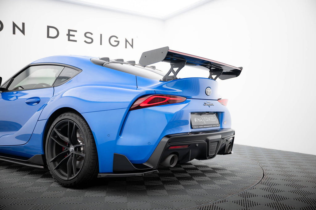 MAXTON DESIGN CARBON SPOILER WITH EXTERNAL BRACKETS UPRIGHTS + LED TOYOTA SUPRA MK5