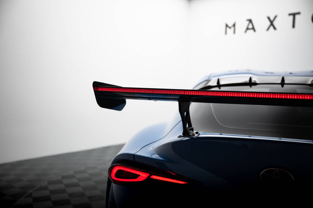 MAXTON DESIGN CARBON SPOILER WITH EXTERNAL BRACKETS UPRIGHTS + LED TOYOTA SUPRA MK5