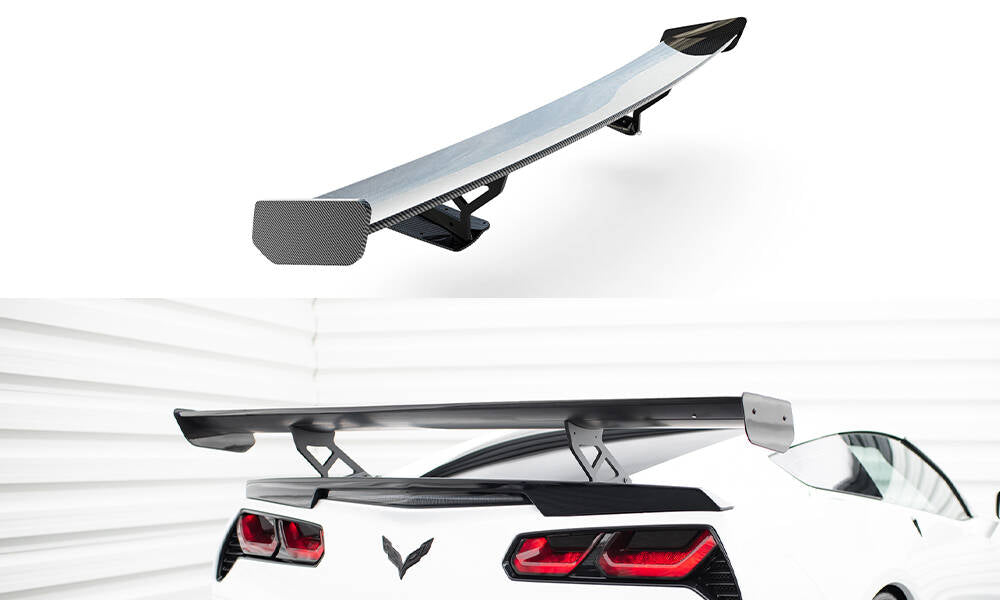 MAXTON DESIGN Carbon Spoiler With Internal Brackets Uprights Chevrolet Corvette Stingray / Grand Sport C7