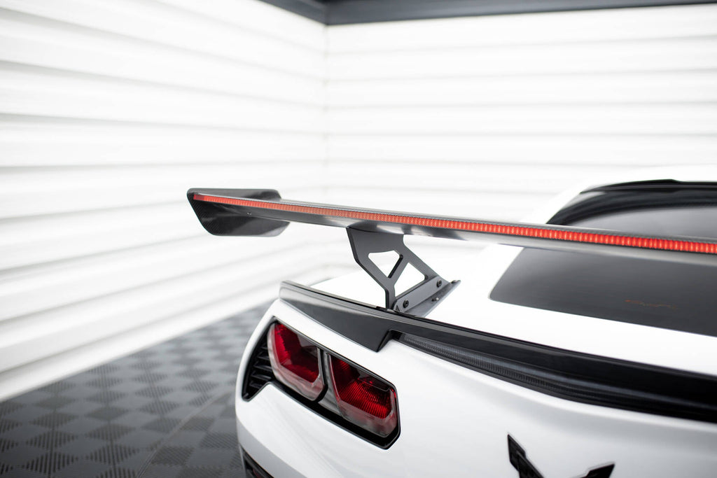 MAXTON DESIGN Carbon Spoiler With Internal Brackets Uprights + LED Chevrolet Corvette Stingray / Grand Sport C7