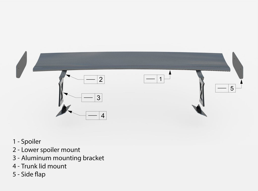 MAXTON DESIGN Carbon Spoiler With Internal Brackets Uprights Mercedes-Benz CLA Coupe C118
