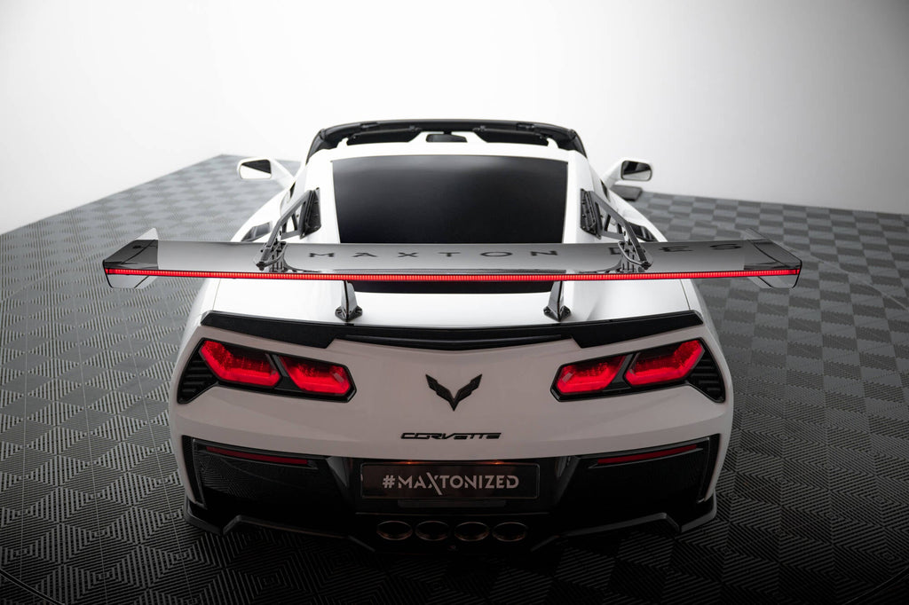MAXTON DESIGN Carbon Spoiler With Upper Swan Mounting + LED Chevrolet Corvette Stingray / Grand Sport C7