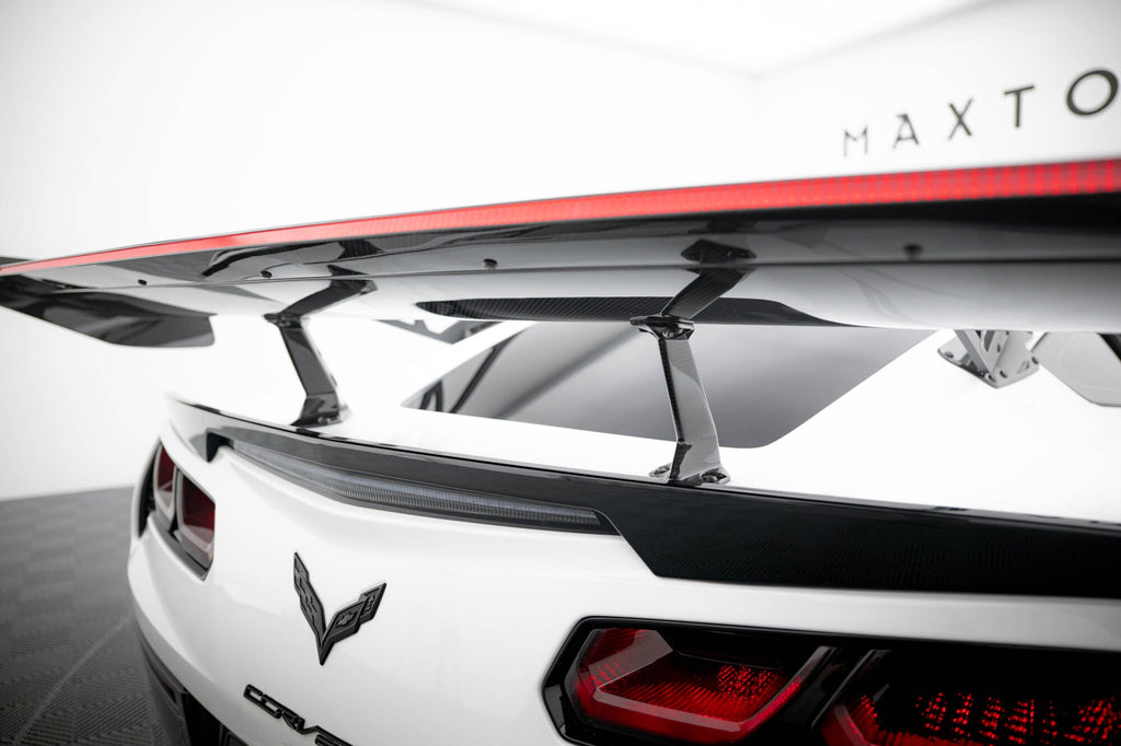 MAXTON DESIGN Carbon Spoiler With Upper Swan Mounting + LED Chevrolet Corvette Stingray / Grand Sport C7