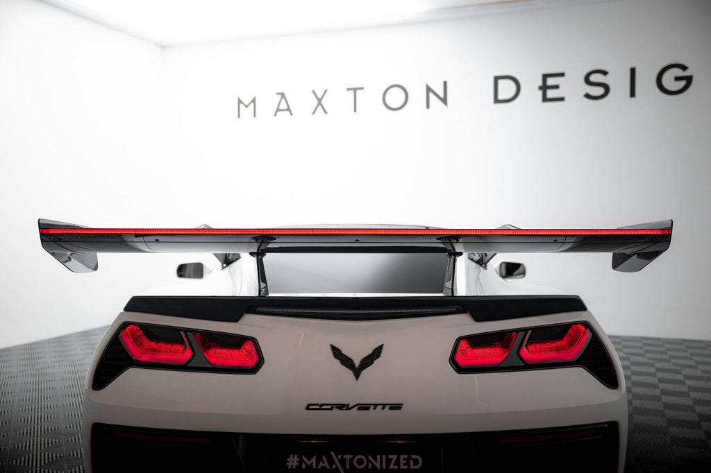 MAXTON DESIGN Carbon Spoiler With Upper Swan Mounting + LED Chevrolet Corvette Stingray / Grand Sport C7